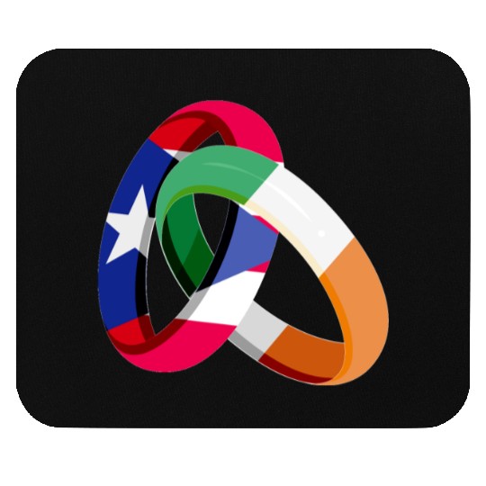 Puerto Rico Flag Ireland Ring Marriage Wedding Mouse Pads