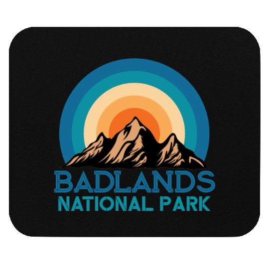 Cool Vintage Retro Badlands National Park Mountain Mouse Pads