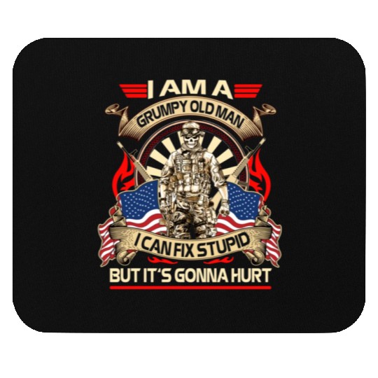 Afghanistan veteran Grumpy old man Mouse Pads
