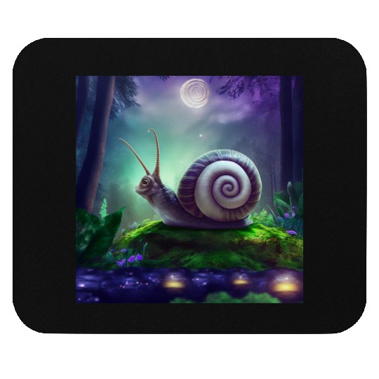 Spiral Moongazing Snail Ombre Aqua Lavender sky Mouse Pads