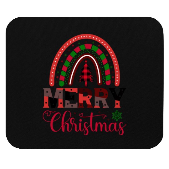 Xmas Merry Christmas Buffalo Plaid Fir Tree Mouse Pads