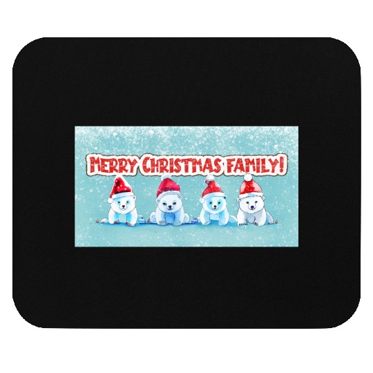 bear family wishing everyone a merry christmas Mouse Pads