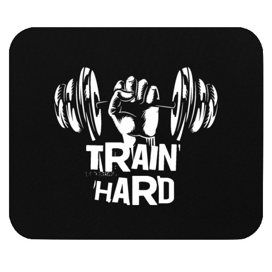 Train hard, gym motivated and excited Mouse Pads