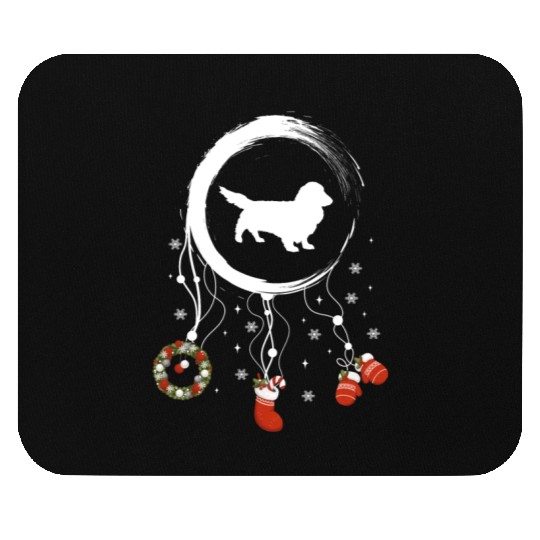 dog dreamcatcher Christmas Long haired Dachshund Mouse Pads