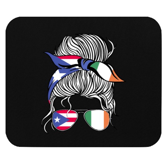 Puerto Rico Flag Ireland Grown Women Girl Country Mouse Pads