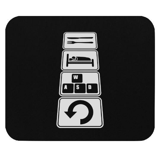 eat sleep game repeat Mouse Pads