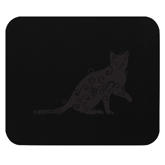 Black magic Cat desk mat , black cat holding on Mouse Pads