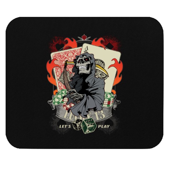 Let us play Poker Lucky 13 Skull gift Mouse Pads