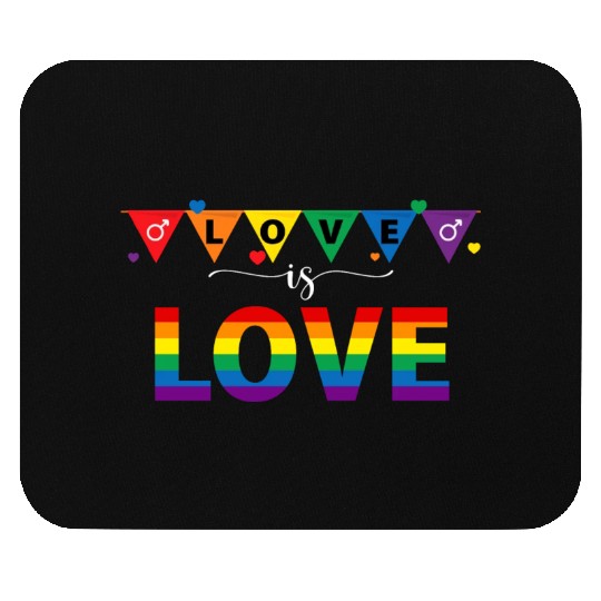Love is Love Womens Mens Love is Love LGBT V-day Mouse Pads