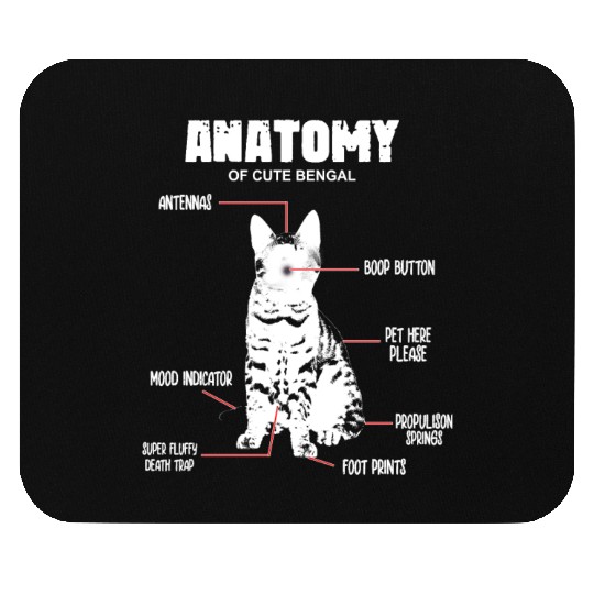 ANATOMY of cute bengal cat Mouse Pads