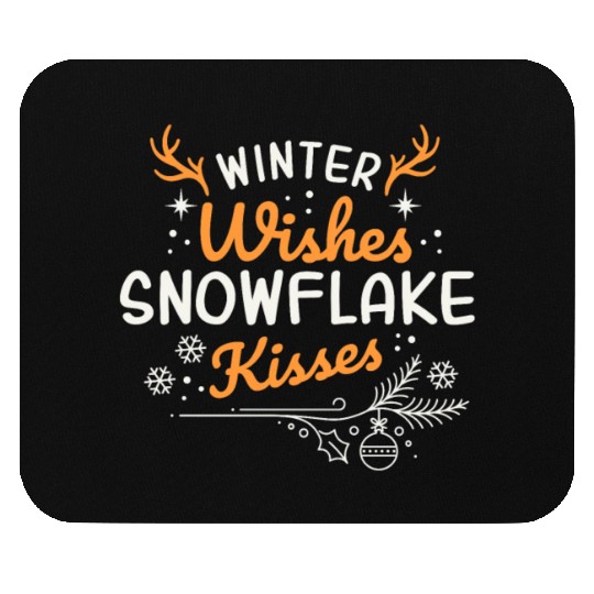 Winter Wishes Snowflake Kisses Mouse Pads