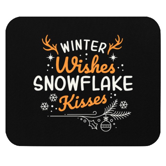 Winter Wishes Snowflake Kisses Mouse Pads