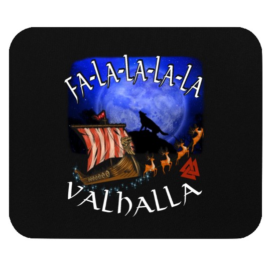 Fa La La La Valhalla Christmas Dragon Ship Vikings Mouse Pads