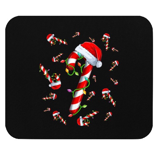 Candy Cane Merry and Bright Red and White Candy Mouse Pads