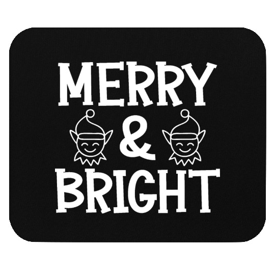 Merry and bright Christmas holiday festive seasons Mouse Pads