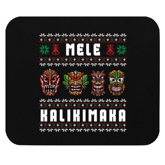 Mele Kalikimaka Hawaii Tiki Funny Ugly Christmas Mouse Pads