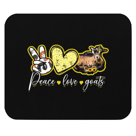Peace Love Goats - goat Mouse Pads