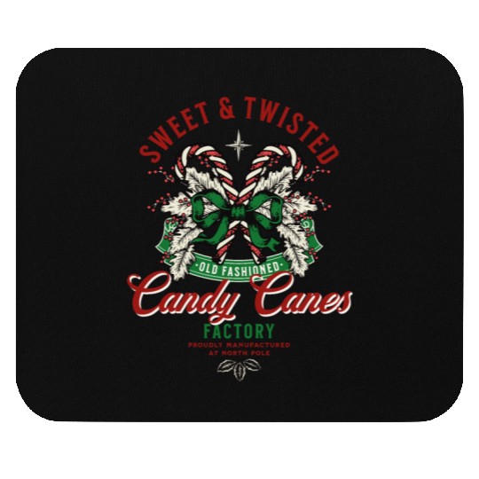 Sweet and Twisted Candy Canes Mouse Pads