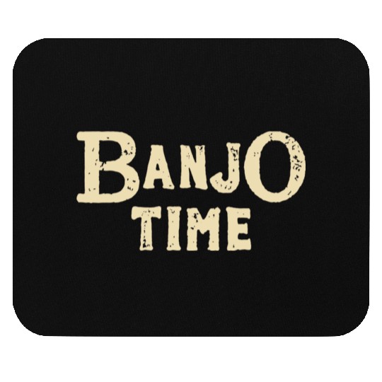 Vintage Banjo Time Retro For Guitar Players Mouse Pads