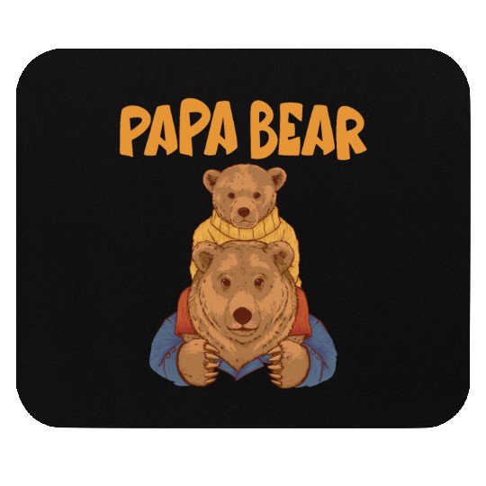 Papa Bear With Bear Cub Daddy Papabear Fathers Day Mouse Pads