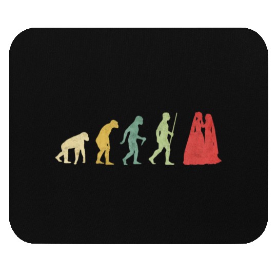 Lesbian Couple Romantic Wedding Wife Evolution Mouse Pads