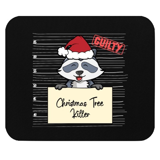 Raccoon christmas funny prison Mouse Pads