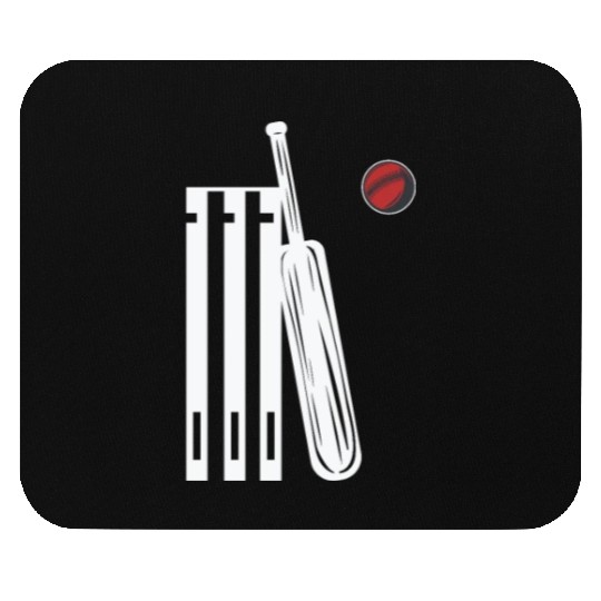 Cricket Wicket Bat and Ball Mouse Pads