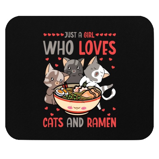 Ramen And Cats Fan Ramen Noodle Soup Mouse Pads