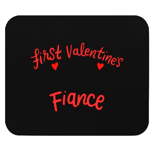 first valentine as fiance hearts day engagement Mouse Pads