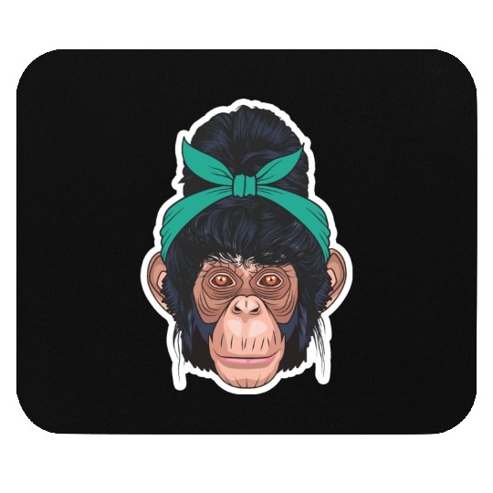 monkey hair style Mouse Pads