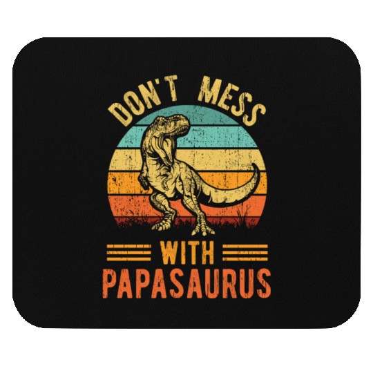 Papa Dad Father Dinosaur Funny Design - Papasaurus Mouse Pads