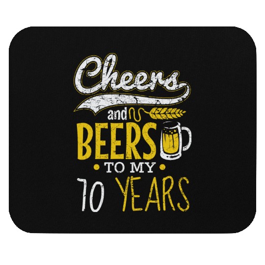 Cheers and Beers 70th Birthday Gift Idea Mouse Pads