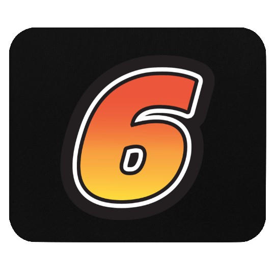 Number Six 6 Gradient Yellow Orange 3 Stroke Mouse Pads
