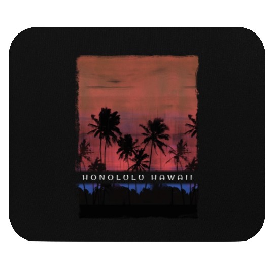 Honolulu Oahu Hawaii Vacation Souvenir Palm Tree Mouse Pads