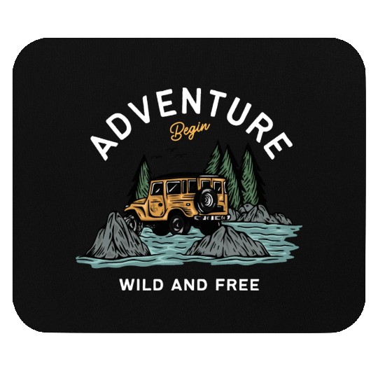 Light Blue Illustration Adventure Mouse Pads
