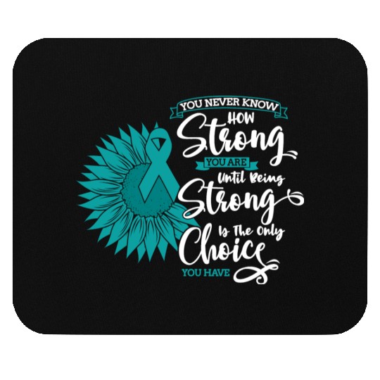Cervical Cancer Awareness Month Teal Sunflower Mouse Pads