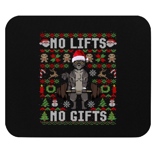 Funny No Lifts No Gifts Ugly Christmas Workout Mouse Pads