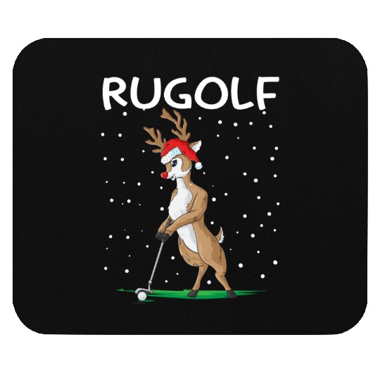Golf Reindeer Pun Golfer Rugolf Golfing Mouse Pads
