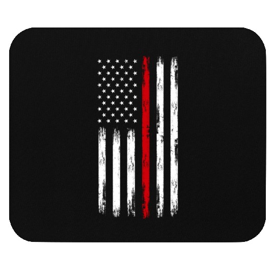 Thin Red Line Firefighter American Flag Mouse Pads
