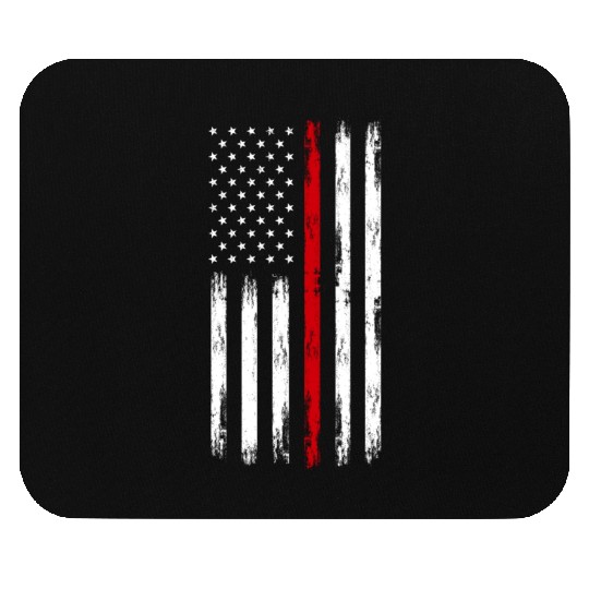 Thin Red Line Firefighter American Flag Mouse Pads