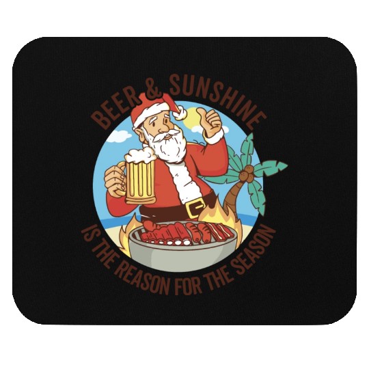 Summer Santa BBQ - Christmas In July Mouse Pads
