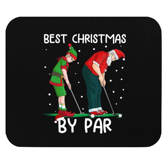 Golf Elf Golfer Christmas Santa Claus Golfing Mouse Pads