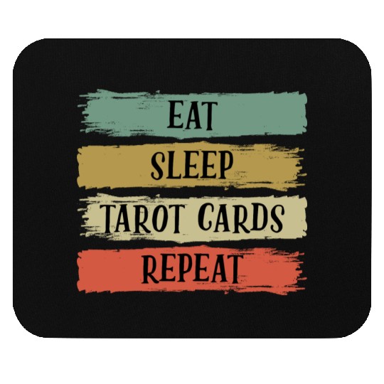 Eat Sleep Retro Vintage Tarot Cards Cartomancy Mouse Pads