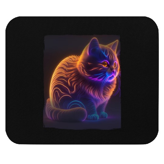 Lets Glow Crazy Cat Kitten Fluffy Cat Mouse Pads