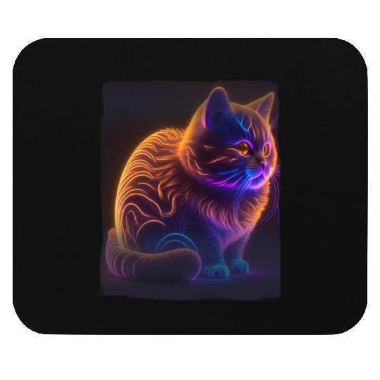 Lets Glow Crazy Cat Kitten Fluffy Cat Mouse Pads