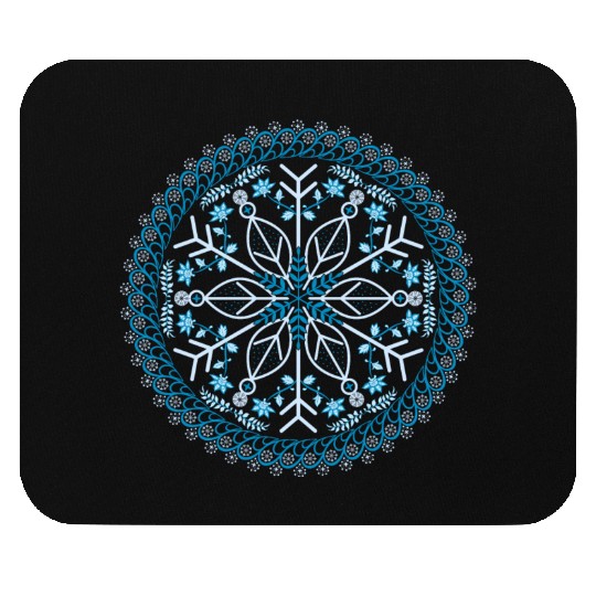 Snowflake Floral Mouse Pads