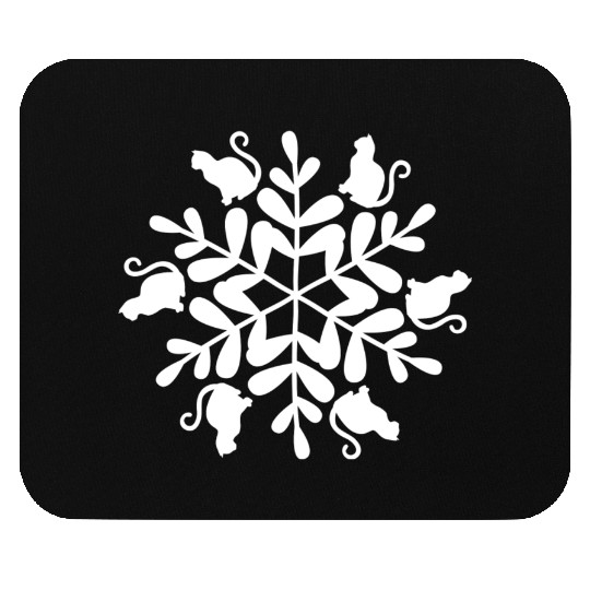 Cats Snowflake Christmas Winter Snow Holiday Kitty Mouse Pads