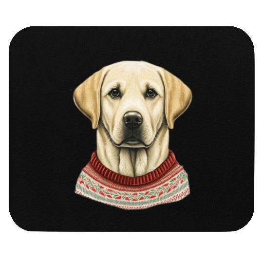 Festive Labrador Retriever in a Christmas Sweater Mouse Pads