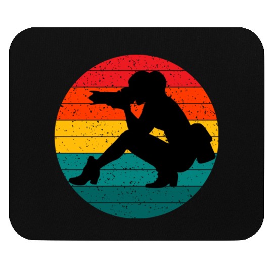 Retro vintage photographer girl, photography lover Mouse Pads