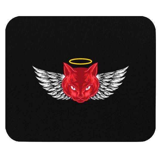 Angel and devil cat Mouse Pads